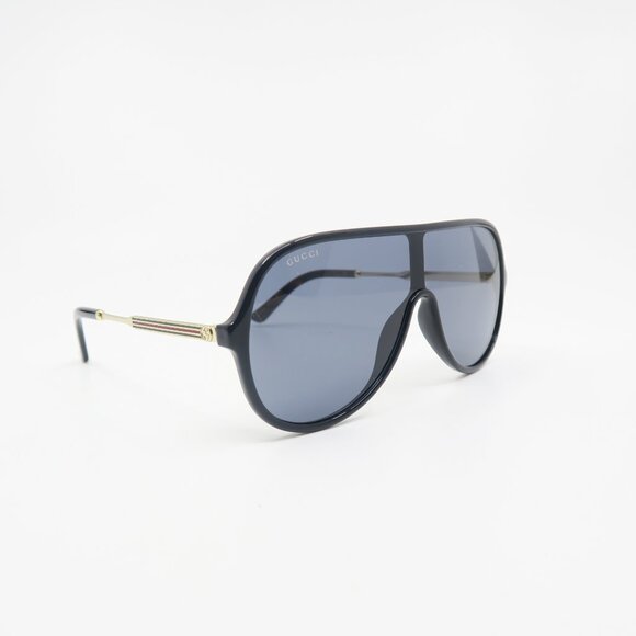 Gucci GG0199S 001 99mm Black Shield, Grey Lens New Unisex Sunglasses. - Picture 3 of 10